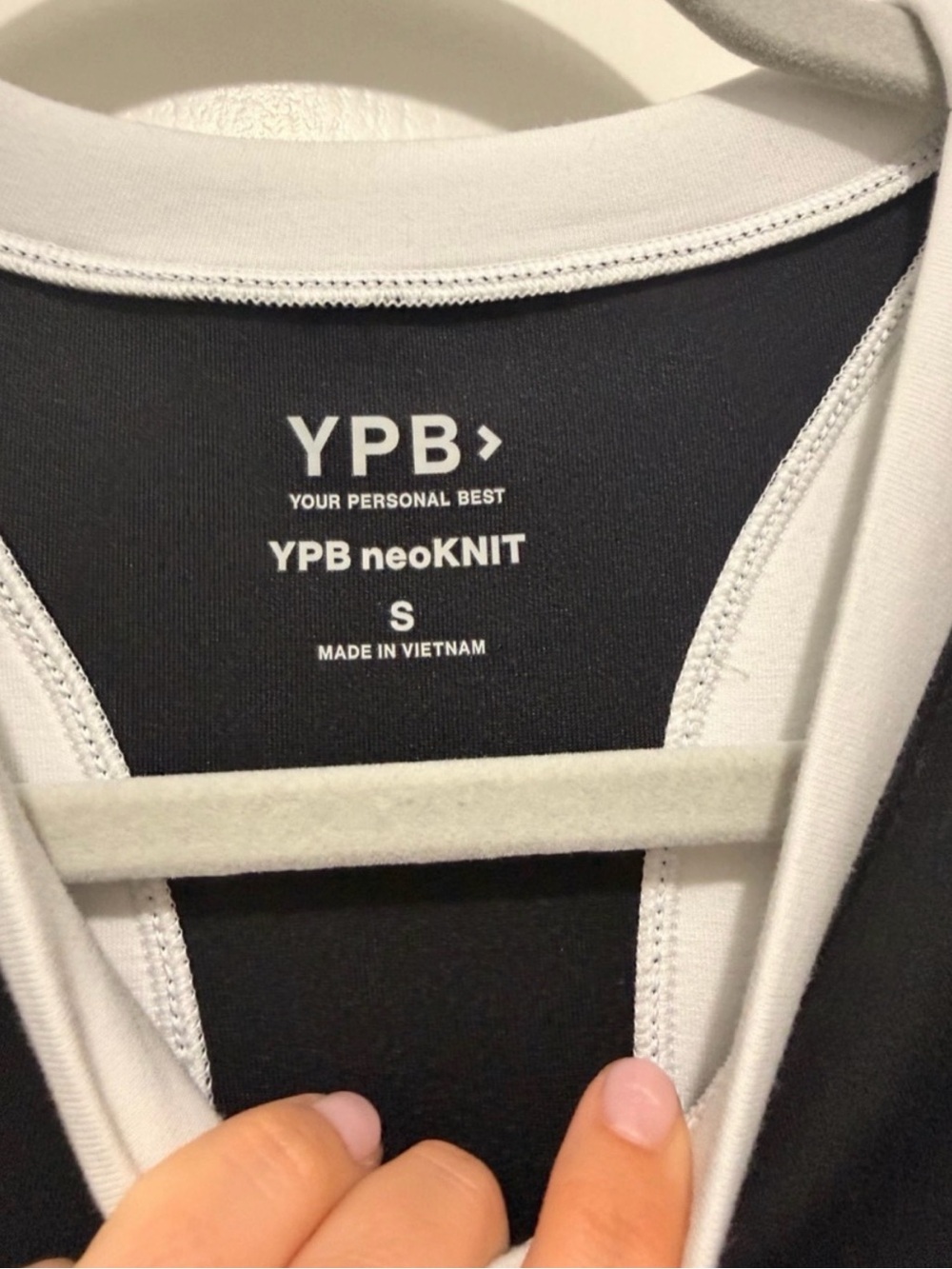 Abercrombie & Fitch YPB Razor back Black Mini Dress with White Trim - Picture 4 of 4